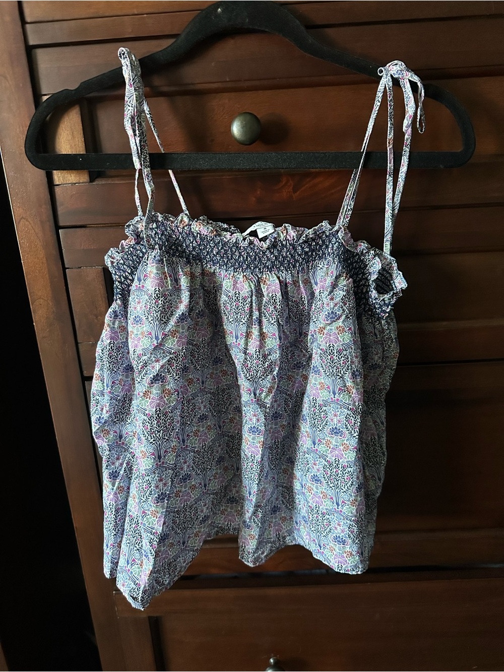 J. Crew Liberty London Lavender Multi Floral Smocked Camisole